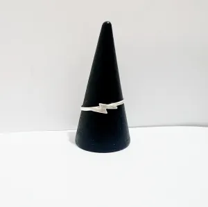 Sterling Silver Lightning Bolt Stacking Ring