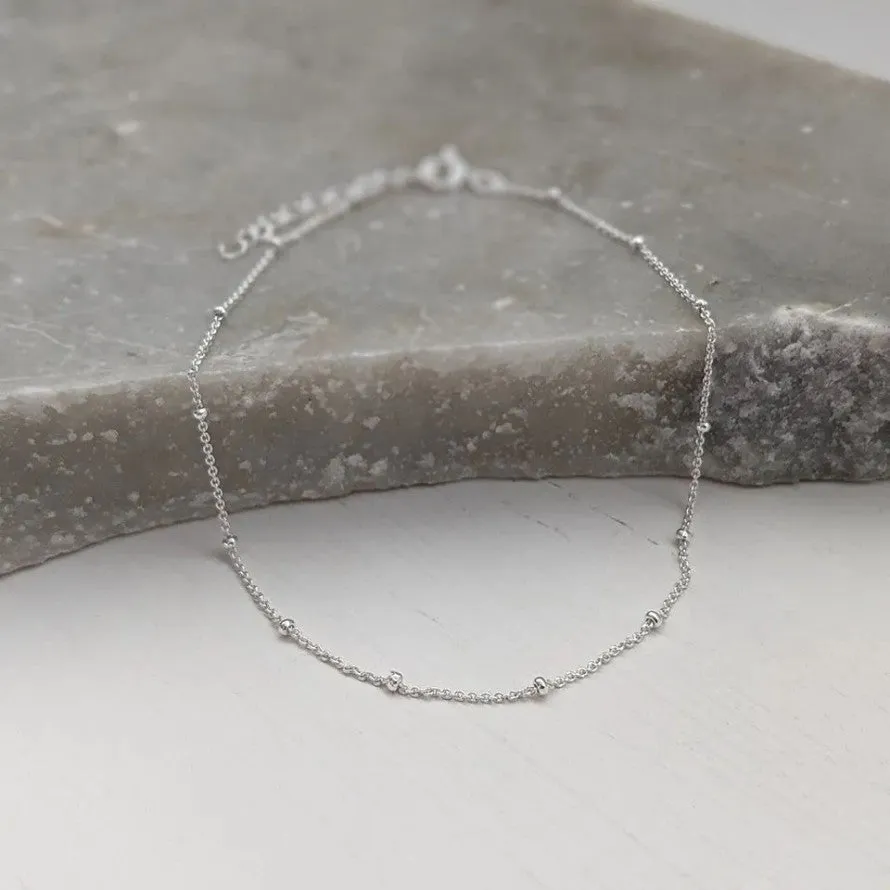 Sterling Silver Satellite Chain Anklet