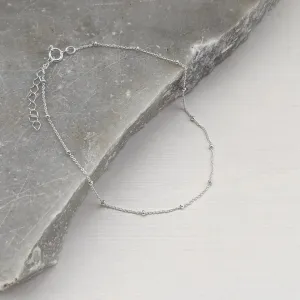 Sterling Silver Satellite Chain Anklet