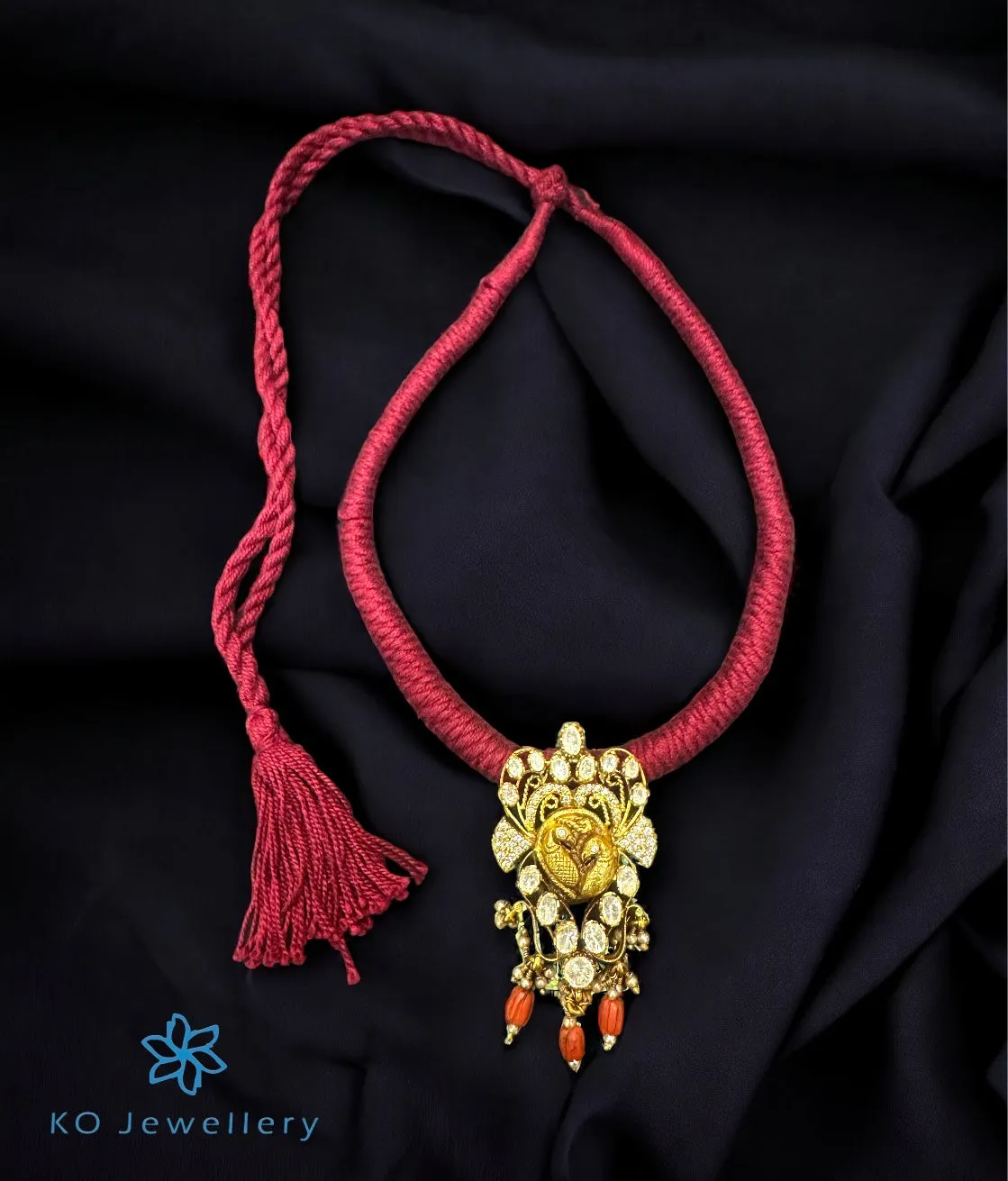 The Alaia Silver Peacock Thread Necklace