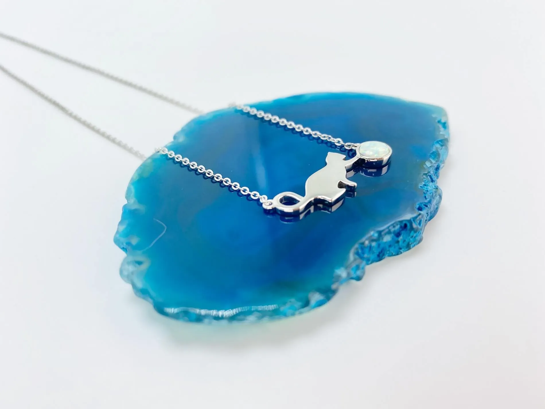 The Cat Who Plays With Opal Necklace