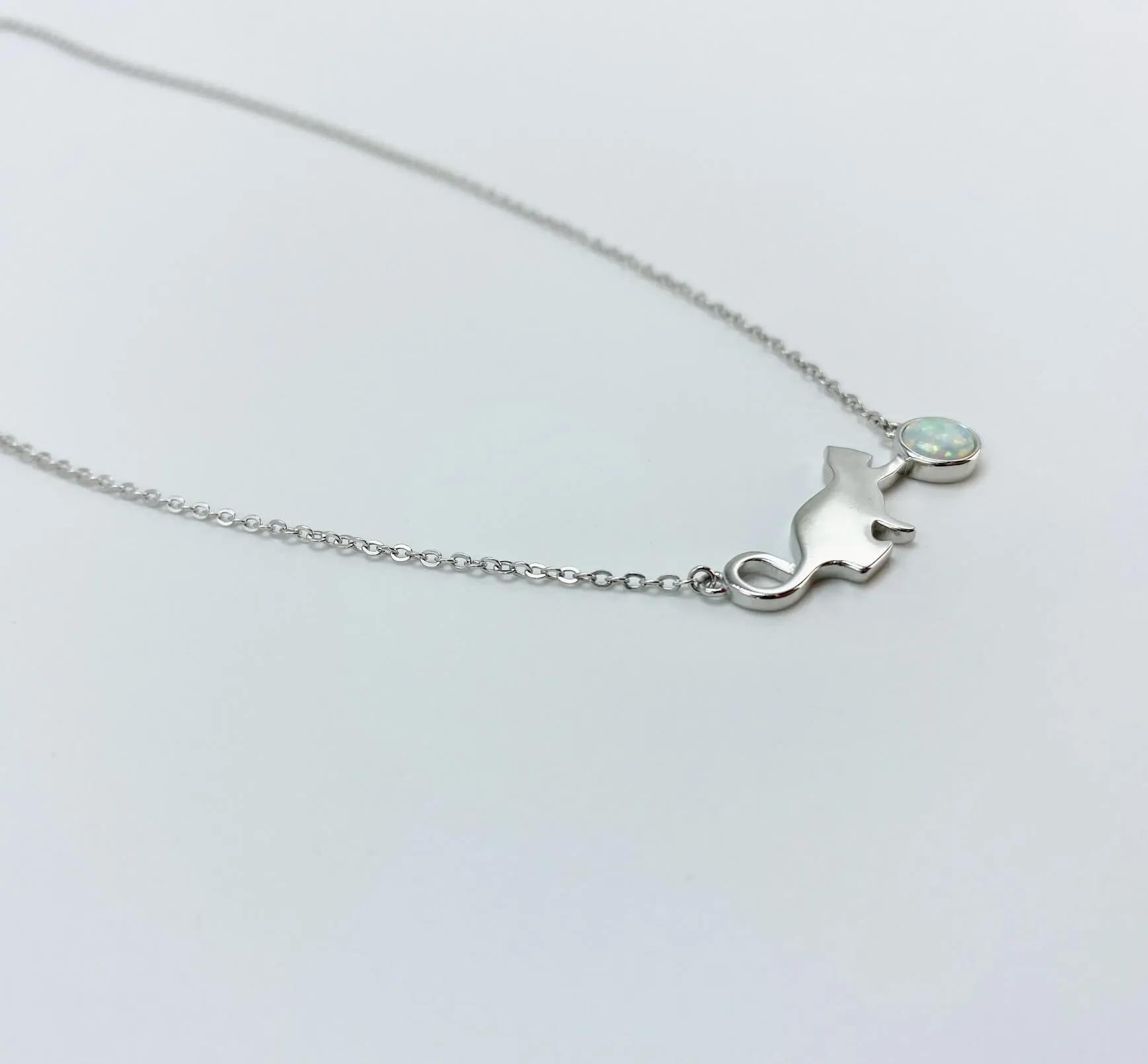 The Cat Who Plays With Opal Necklace