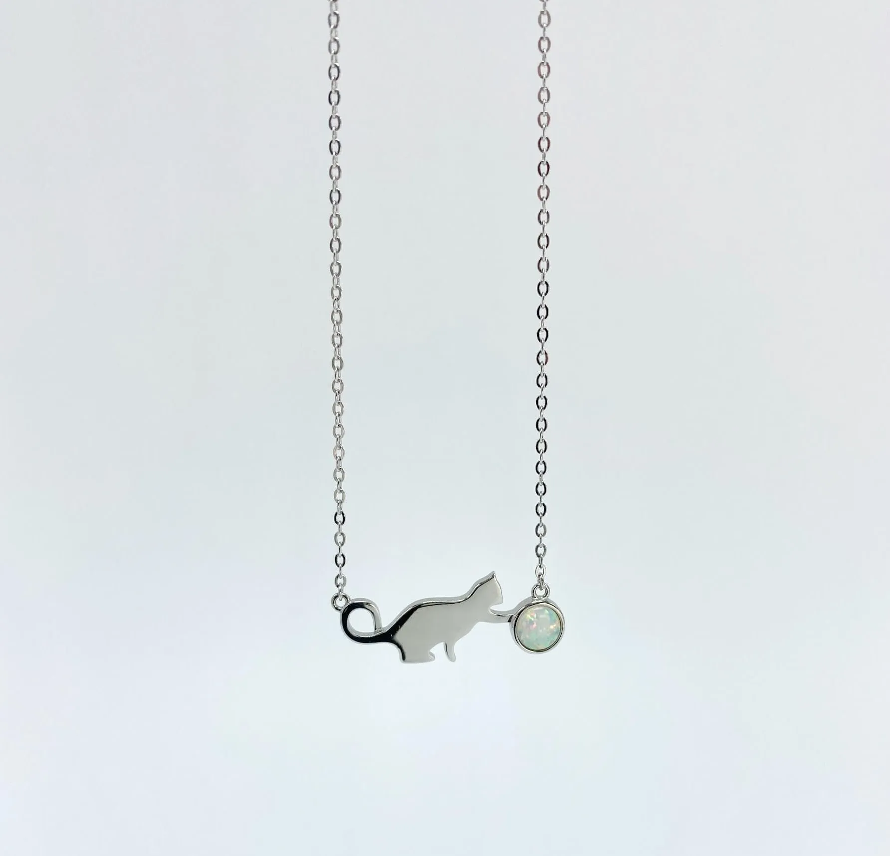 The Cat Who Plays With Opal Necklace