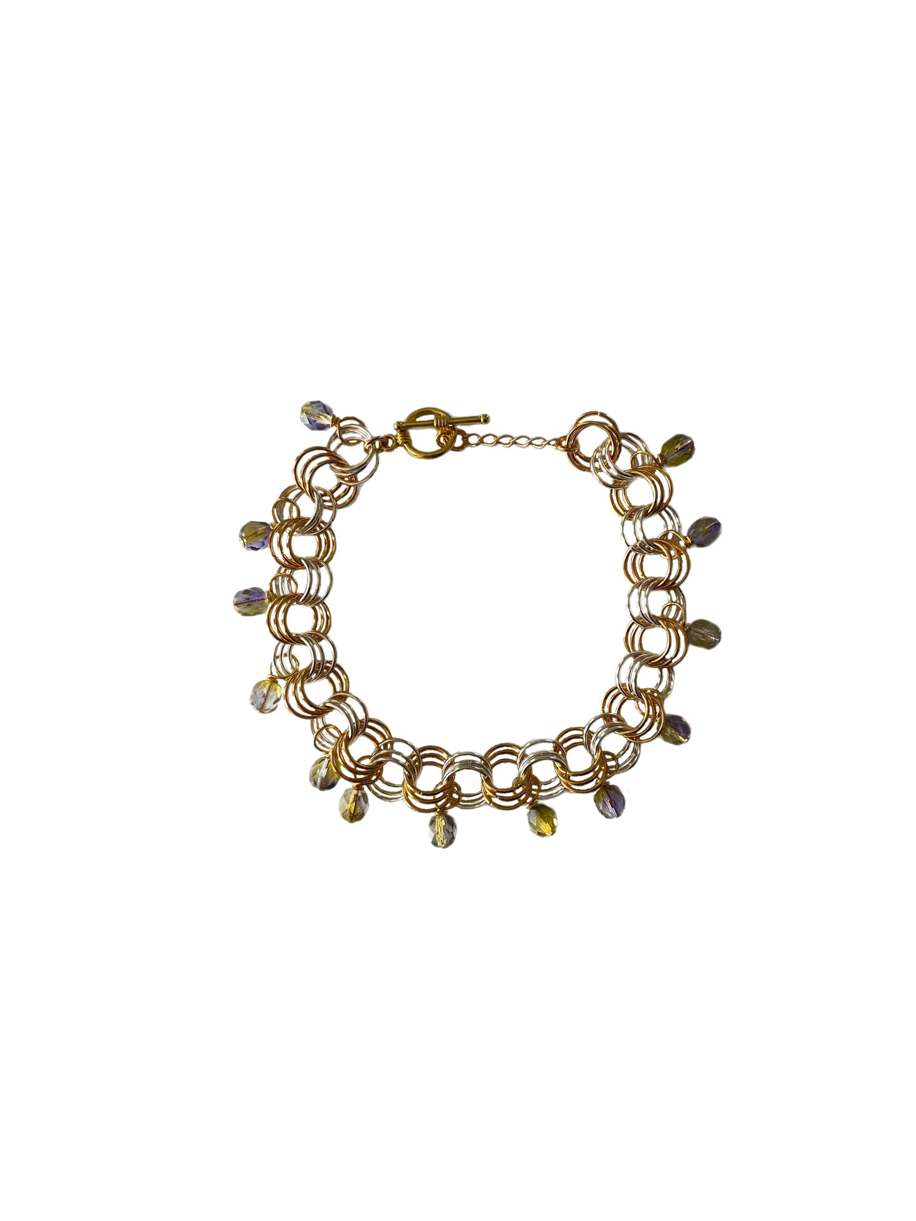 The Eboné Anklet in Purple-Green