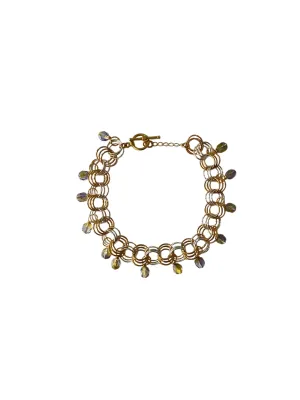 The Eboné Anklet in Purple-Green