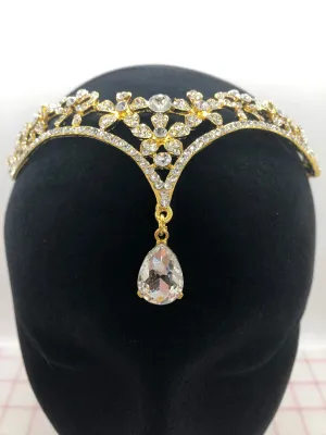 Tiara - Forehead-Point Crystal and Gold