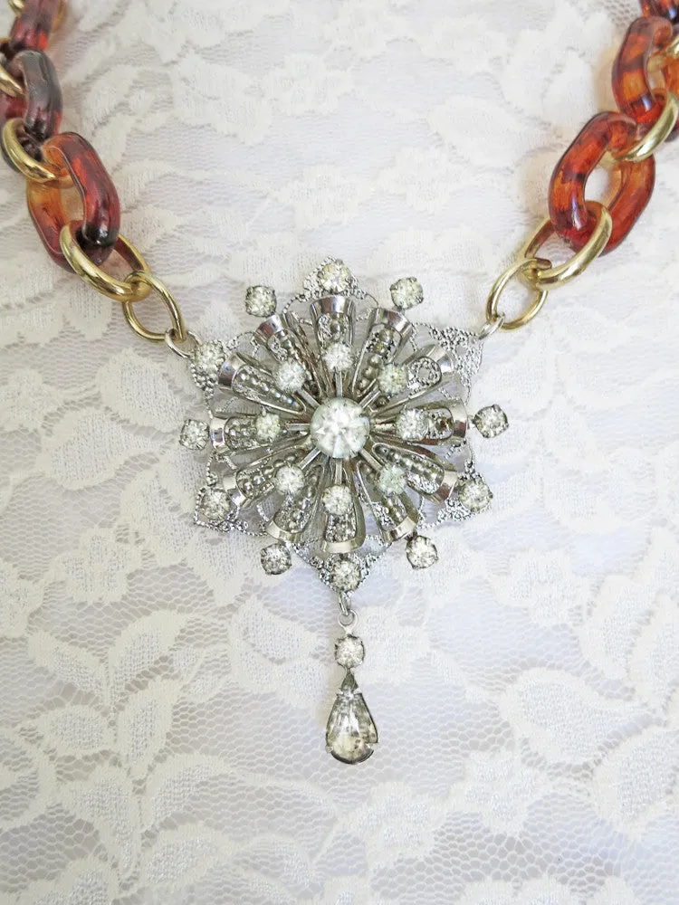 Tortoise Shell Starburst Necklace