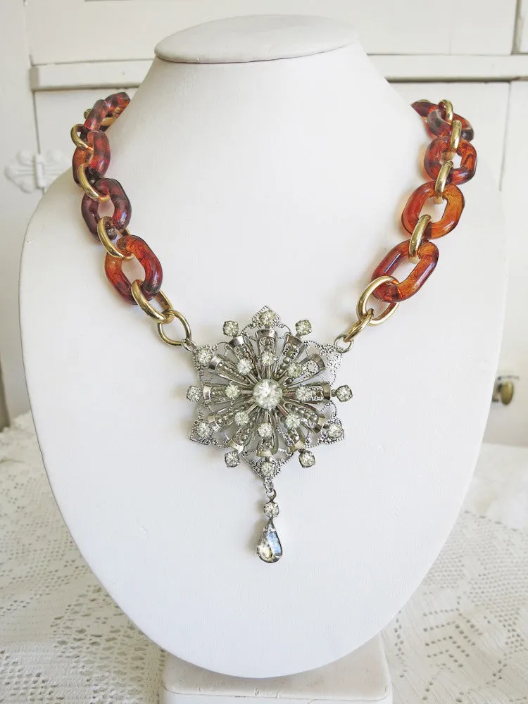 Tortoise Shell Starburst Necklace