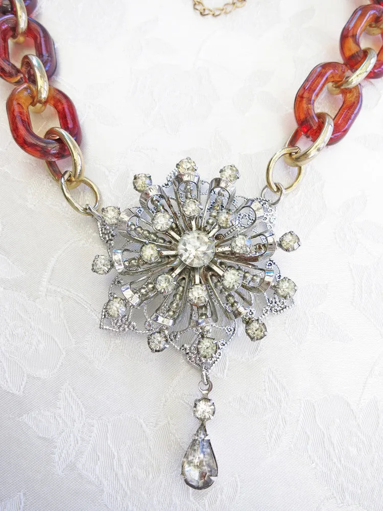 Tortoise Shell Starburst Necklace