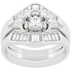 Trapezoidal Triple Engagement Ring