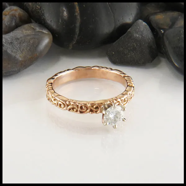 Trinity Scroll Diamond Ring
