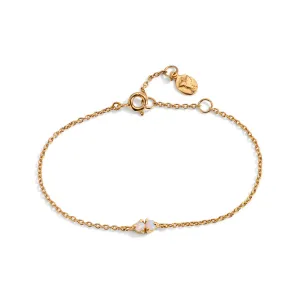 Twin Bracelet, White Opal, Gold