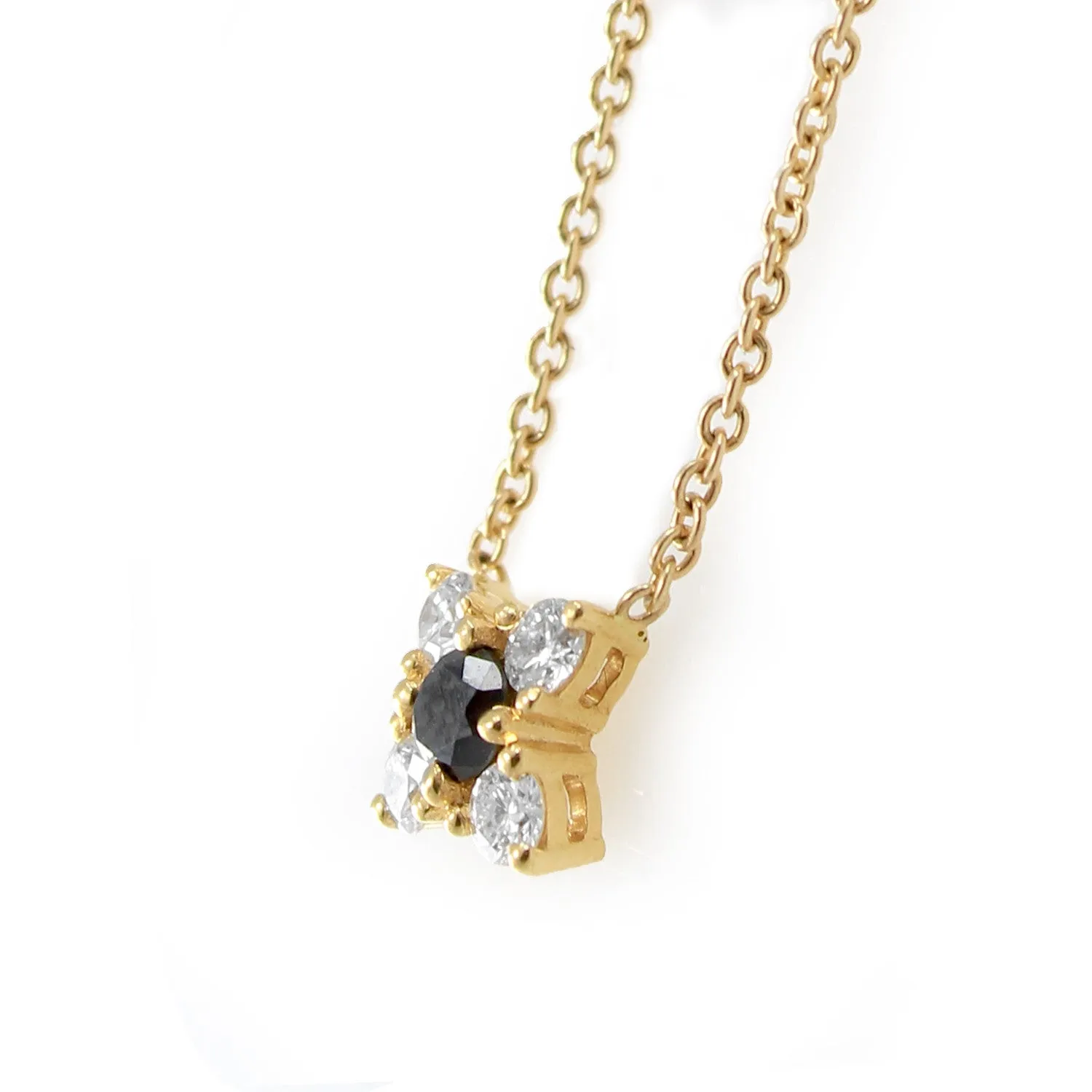 Valentina Gold Necklace Black & White Diamonds