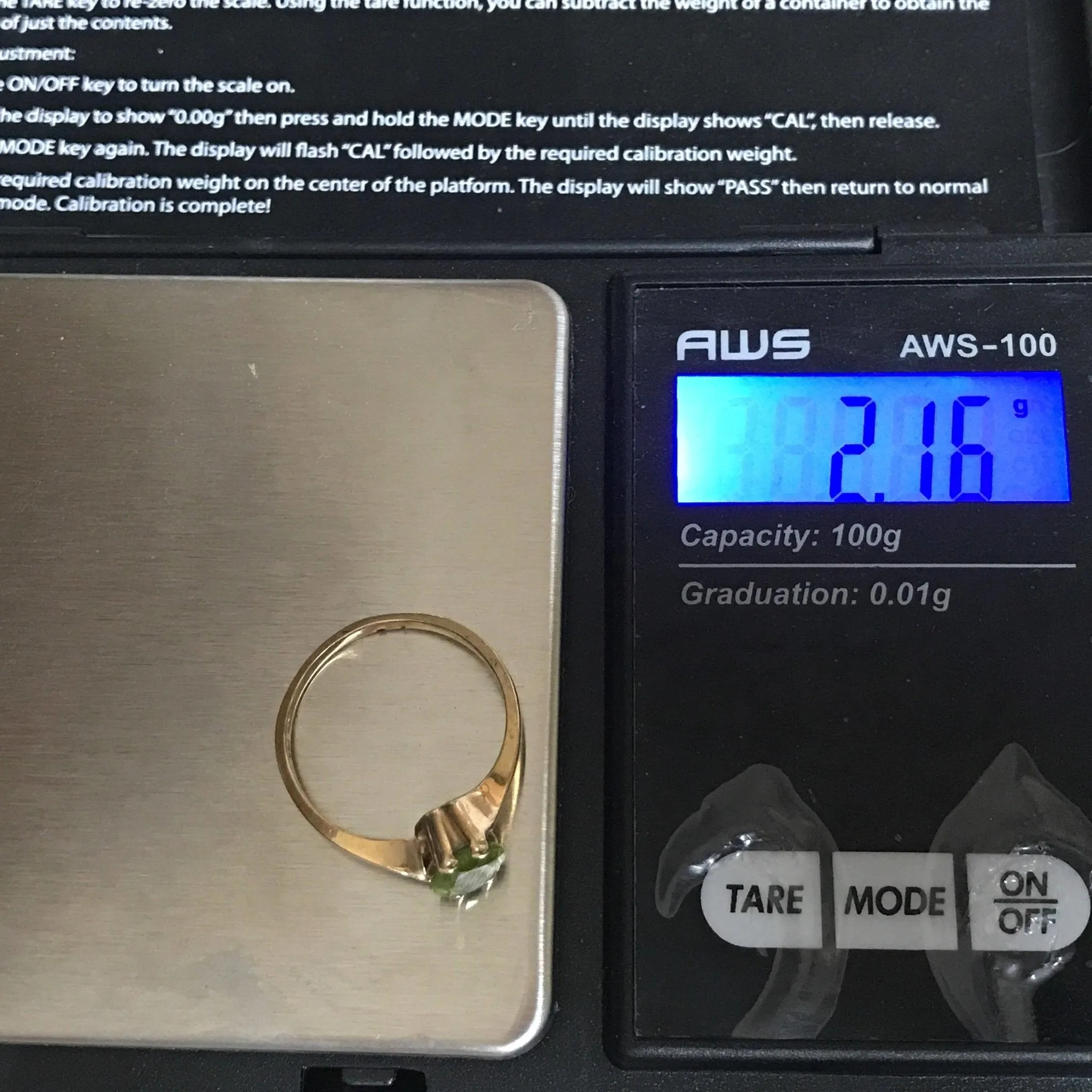 Vintage Peridot Engagement Ring in 10K Gold. August Birthstone. 16th Anniversary. Estate Jewelry.