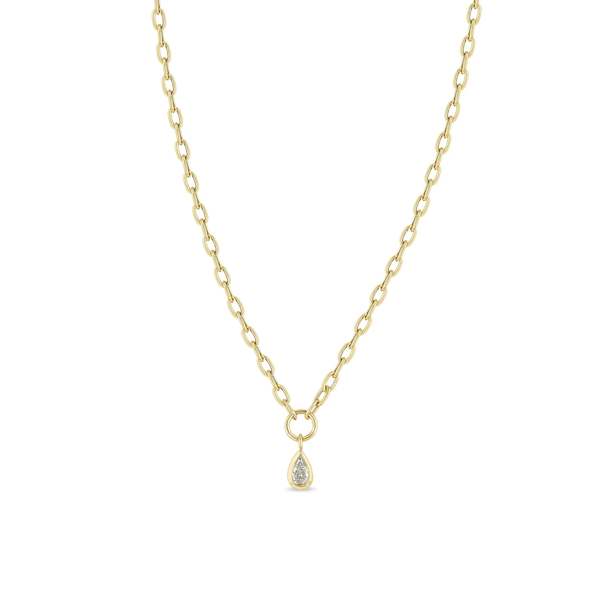 Zoë Chicco 14K Yellow Gold Pear Cut Diamond Necklace