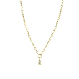 Zoë Chicco 14K Yellow Gold Pear Cut Diamond Necklace